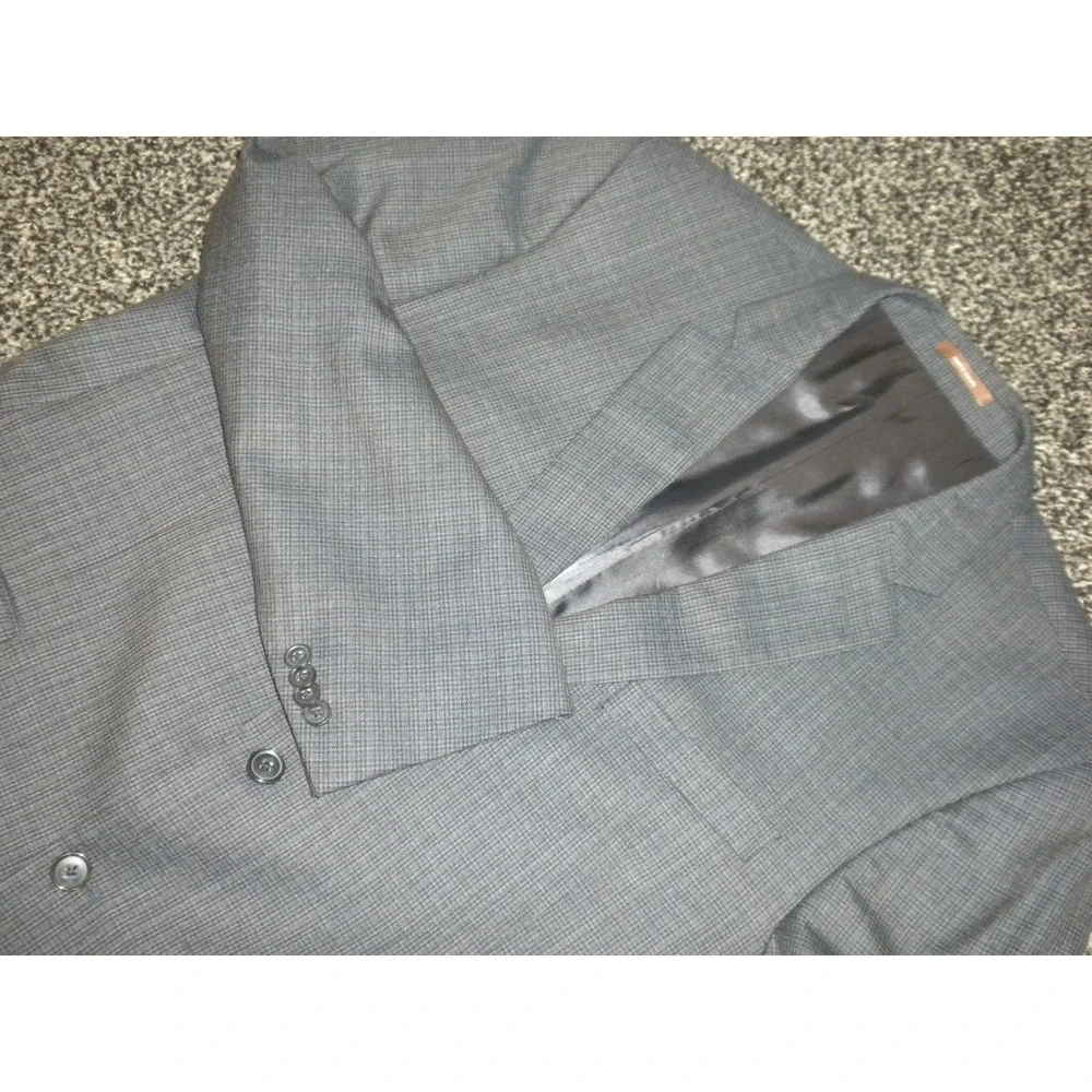 Peter Millar Sport Coat Mens 46R Navy Blue Plaid Flynn Wool Classic Fit Lined‎